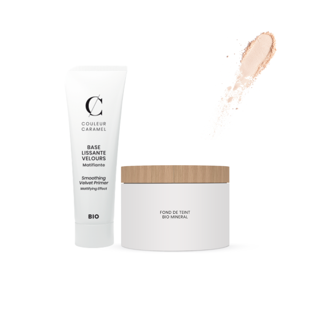 Duo fond de teint Bio Minéral et Base Lissante Velours